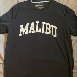 Denim&Flower LARGE HIGH QUALITY SOFT MALIBU VARSITY COLLEGE STYLE LOGO TEE SHIRT